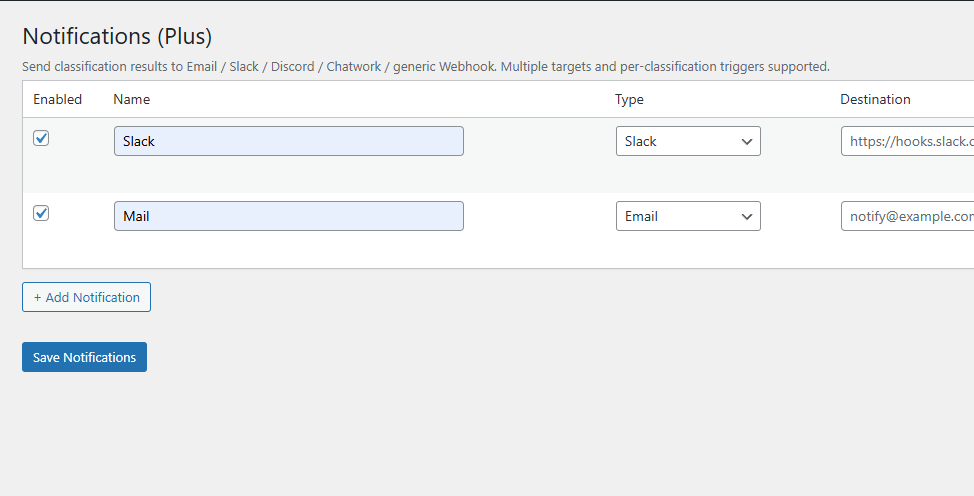 YomuForm Plus notification settings